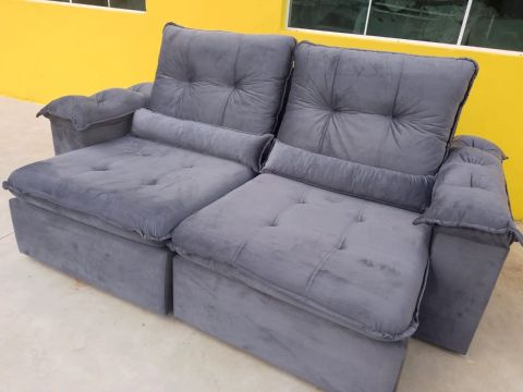 Sofá de retratil Cinza 2,30m- Conforto e Estilo!