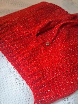 Colete/Cropped Vermelho croche (Feito a mão) Tamanho: Único. 