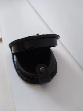 Porta moedas de couro preto