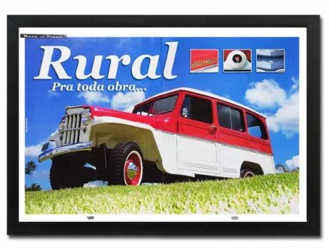 Rural Willys - Quadro / pôster decorativo com matéria original de revista