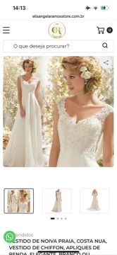 Vestido de noiva praia renda branco