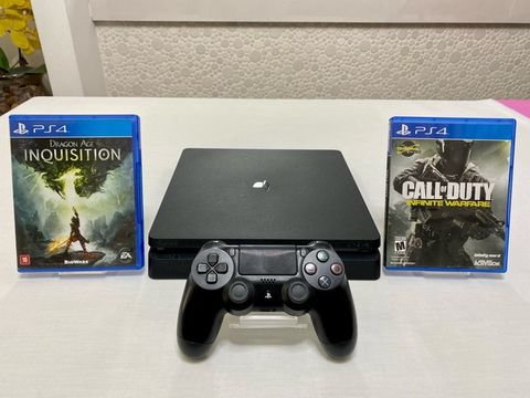 Ps4 Slim 1TB Seminovo + 2 Jogos Físicos Garantia - Ffstoregames 