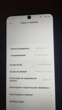 Redmi Note 11 - 42.7 GB de armazenamento