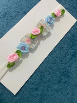 Faixa de cabelo para bebê com flores