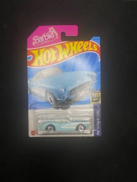 Carrinho Hot Wheels Barbie The Movie  corvette azul