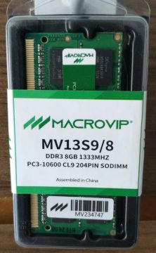 Memória 8GB DDR3 1333MHZ Macrovip Para Notebook