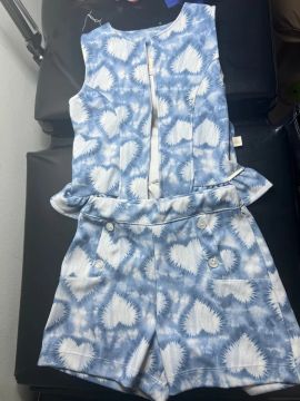 Conjunto de Shorts e Blusa Tie Dye Azul - Novo