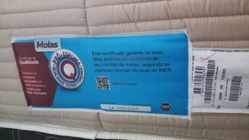 Colchão de Molas - Castor com certificado de Qualidade INER