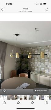 Lustre Moderno Dourado