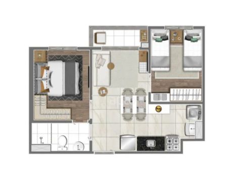 Apartamento 2 quartos, varanda - Novo!
