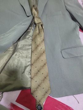 Paletó e Calça tam 48 Masculino Cinza Claro