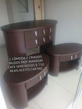 1 Cômoda 2 Criados Mudos - MDF Marrom - Semi Novos $ 750 reais aceito cartão * 