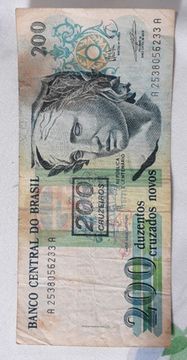 Cédula antiga de 200 cruzados novos (Ler a descrição abaixo )