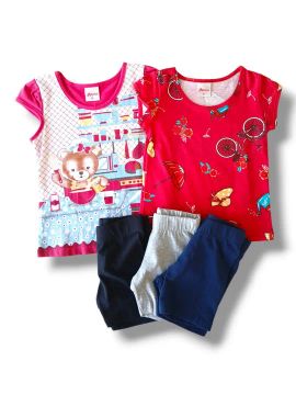 Kit Lote 5 peças- Blusa e Shorts - Tamanho 1 - Novo!