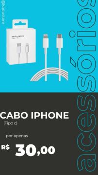 Cabo USB-C para Lightning iPhone - 1m