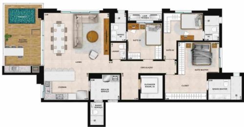 Apartamento Marista 3 Suítes + Piscina Privativa! 392 mil de desconto Atmos City