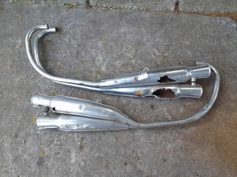 Conjunto Escapamentos Originais Motocicleta Honda CB-500 Four Anos 1970