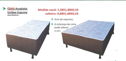 Camabox casal e solteiro conjugada de espuma 