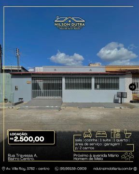 Casa disponível para locação no centro 