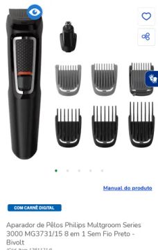 Aparador de cabelo e pelos Philips série 3000 sem fio bivolt com acessórios 