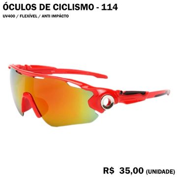 Óculos de Ciclismo Vermelho com Proteção UV