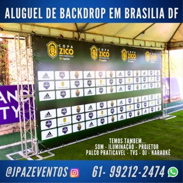 Aluguel de Backdrop Estrutura para Banner Suporte Grid Drop Box truss Som em brasilia DF