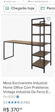 Mesa para escritório branca e preta 