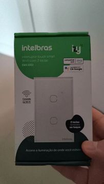 Interruptor Touch Smart Wi-Fi Intelbras EWS 1002 - 2 Teclas