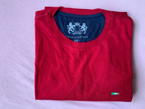 Camiseta Masculina Vermelha Exclusive Clothing, GG. Nova