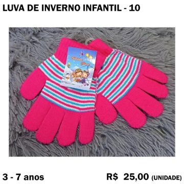 Luva de Frio Rosa para Criança de 3 - 7 Anos
