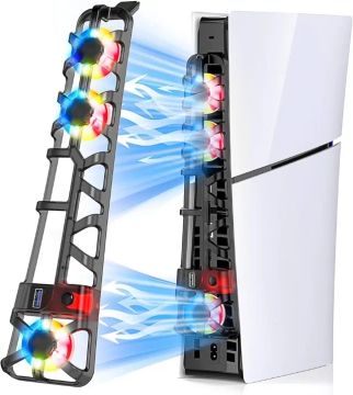 PS5 Cooling Fan with LED Light,  PS5 Accessories Cooler Fan for PlayStation 5 Digita