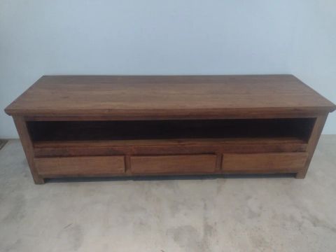 Rack Madeira maciça 2metros 3 gavetas 