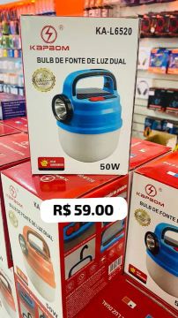 Lâmpada de Camping Dual 50W - KAPBOM