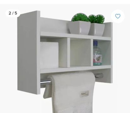 Armário para banheiro com porta toalha 