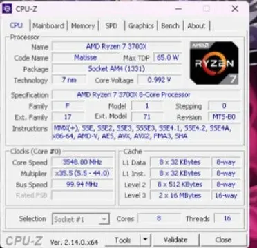AMD Ryzen 7 3700X 8-Core Processor