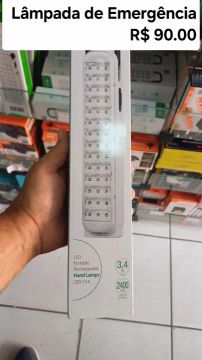 Lâmpada de Emergência Portátil Recarregável