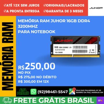 Memória Ram 16gb 3200mhz Ddr4  Juhor Para Notebook