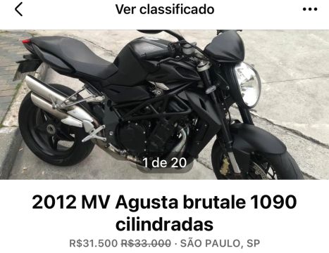 MV AGUSTA 1090 R BRUTALE 27 MIL KM