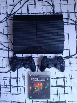 Playstation 3 com jogo Minecraft