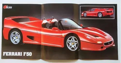 Pôster Ferrari F50 medidas 60 X 27 cm dupla face, carro esportivo