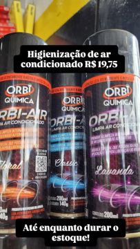 Higienizador de Ar Condicionado Orbi Química - Queima de estoque R$ 19,75 à vista