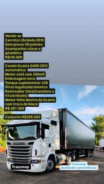 Conjunto scania r 440 6x2 com sider