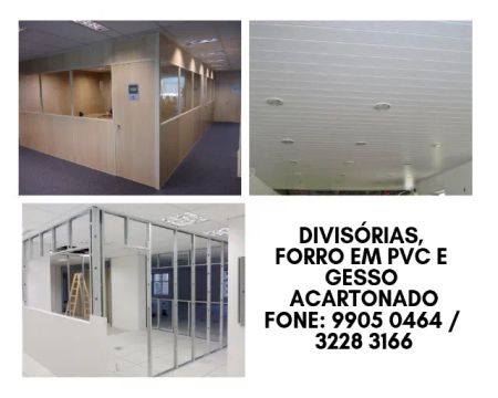 Soluções em Gesso Acartonado, Divisórias, Forros e Vidros em Geral