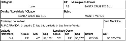 Oportunidade Única em SANTA CRUZ DO SUL - RS | Tipo: Terreno | Negociação: Venda Direta On