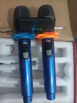 Microfone Sem Fio Duplo para Karaokê