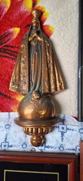 Escultura de Nossa Senhora metal para parede