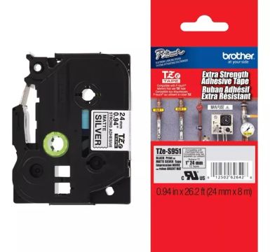 Fita Rotuladora TZe-S951 24mm x 8m - Brother