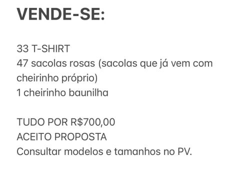 Kit de 33 Camisetas + 47 Sacolas Personalizadas