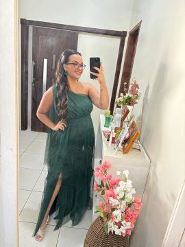 Vestido de festa verde 
