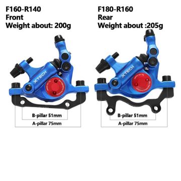 Par de pinças de freio a disco bike Semi hidráulica Zoom Xtech Hb100